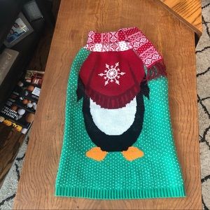 Penguin Holiday dog sweater